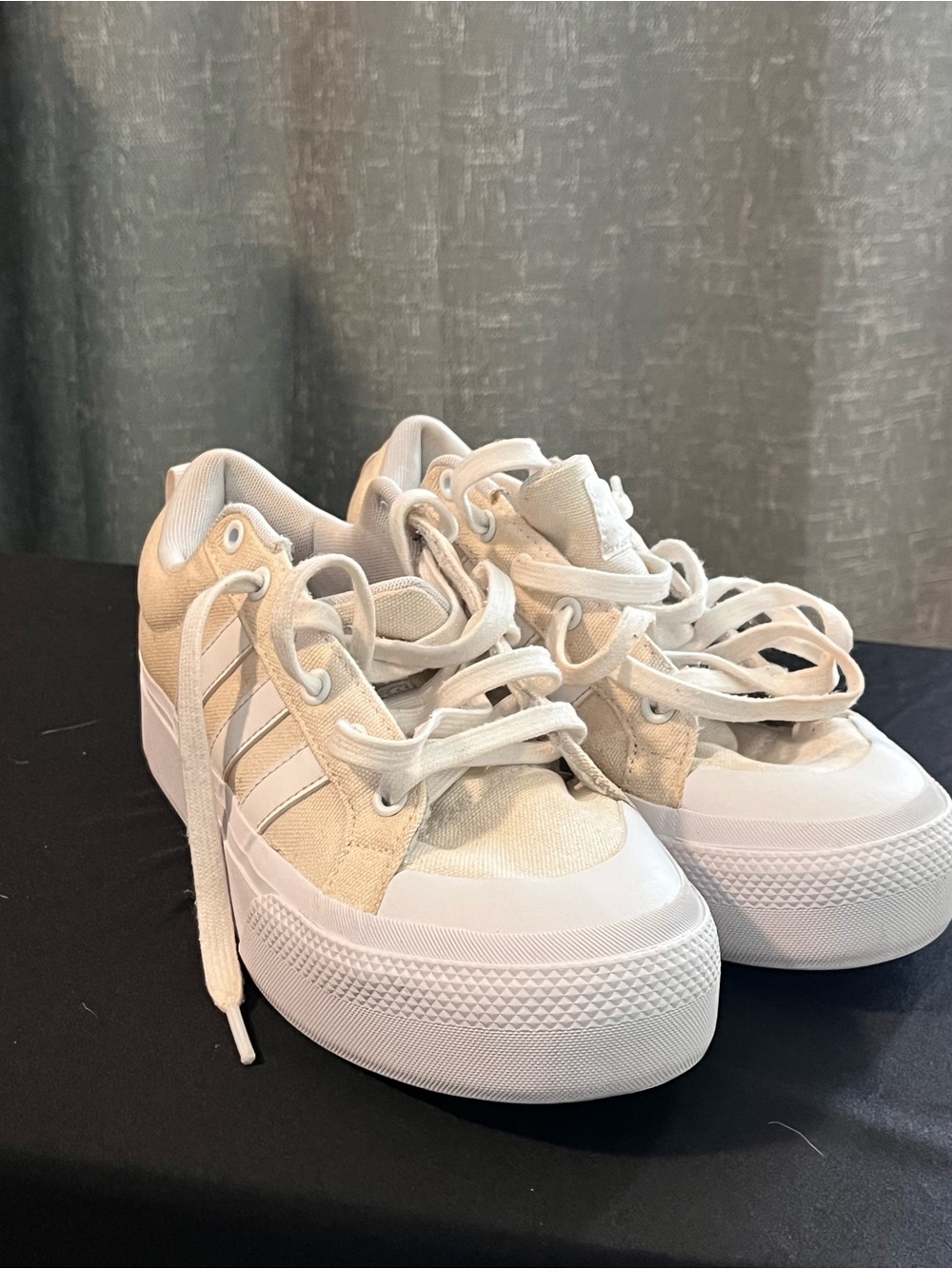 adidas Cream Off-White Platform Sneakers